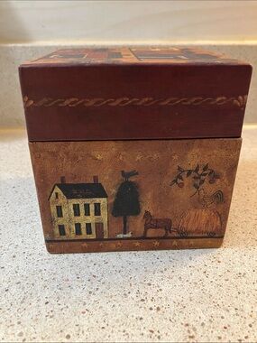 Folk Art Decorative Storage Box